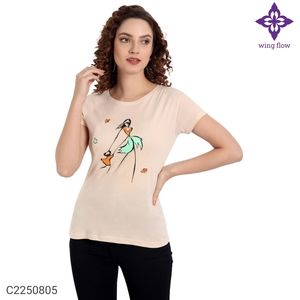 Product Name:* Women's Cotton Printed T-Shirts